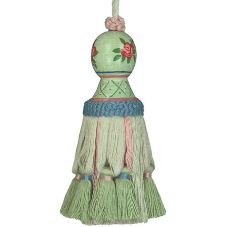 Tassel Green Laura Pair Polyrayon Carved Wooden Head Wood New Hand-Painte JK-492