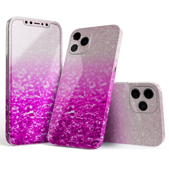 DesignSkinz Hot Pink & Silver Glimmer Fade Full-Body Skin Decal Wrap Cover for iPhone 16