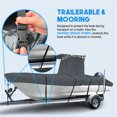 thumbnail image 5 of NEH T-Top Boat Cover 17-19ft, Thick Heavy Duty Fabric, Fade-Proof, Rip Resistant, Waterproof, Trailerable, Hard Top Center Console Cover, Charcoal Gray, 5 of 9