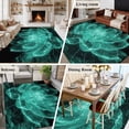 thumbnail image 5 of Non-Slip Rug Pad Rugs Teal Watercolor Transparent Flower Rectangle Area Rugs 5x7Ft Soft Carpet Pads for Living Room Kids Room, Blooms Floral on Black, 5 of 9