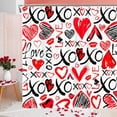 thumbnail image 5 of Valentines Day Shower Curtain, Romantic Love Heart Valentine''s Day Shower Curtain Set, Valentines Day Lovers Bathroom Accessories 72"X72" with Hooks Fabric Spring Holiday Bathtub Curtain, 5 of 6