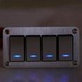 thumbnail image 4 of 4 Gang Rocker Switch, SPST Marine Boat Rocker Switch Blue Backlight Pre Wired  For Cars RVs Buses Trailers UTV, 4 of 8