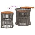 thumbnail image 5 of vidaXL Garden Side Tables 2 pcs with Wooden Top Grey Poly Rattan, 5 of 5