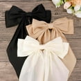 thumbnail image 2 of 3PCS Satin Large Hair Bows Big Oversized Giant Bow Hair Clips French Barrettes with Long Silky Ribbon Bowknot Bun Ponytail Holder Accessories for Women Lady Girl, 2 of 2
