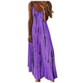 thumbnail image 2 of KEINXS Women Summer Boho Beach Printed Long Dress Lace Cold Shoulder Casual Maxi Dress, 2 of 5