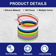 thumbnail image 2 of GOGO 100 Pcs Thin Silicone Wristbands for Adults, 1/5" Wide Rubber Bracelets - White, 2 of 7
