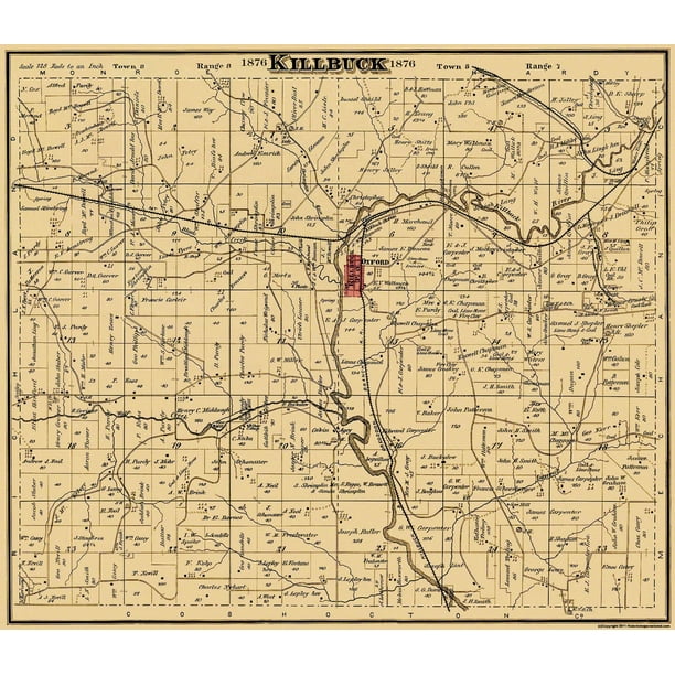 Killbuck Ohio Cring 1876 26.5 x 23 Glossy Satin Paper