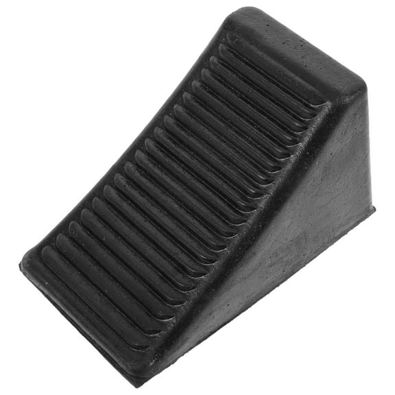 NUOLUX 1Pcs Black Rubber Wheel Chock For Rv And Trailer 6.4*3.8*3.7in