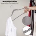 thumbnail image 6 of HomGarden 100 Pack Gray Clothing Velvet Hangers - Non-Slip & Space-Saving, 360° Swivel Hook W/Accessory Bar, 6 of 11