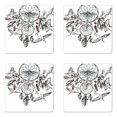 thumbnail image 1 of Ethnic Coaster Set of 4, Collect Your Happy Dreams Words with Dreamcatcher and Butterflies Pattern, Square Hardboard Gloss Coasters, Standard Size, Multicolor, by Ambesonne, 1 of 2