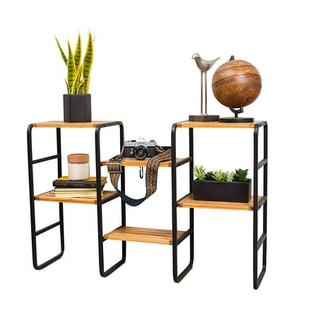 Internet's Best Multipurpose Free Standing Plant Stand Storage Shelf Tower | Shoe Rack | Bamboo and Metal | 6 Tier | Narrow | Adjustable | (Best Over The Counter Relaxer)