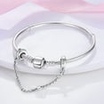 thumbnail image 3 of MULA 925 Sterling Silver Stopper Safety Chain for Bracelets Stunning Heart Love Charm Gifts for Her, 3 of 4
