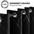 thumbnail image 5 of Deconovo Black Grommet Blackout Curtains, 42x84 inch, Set of 2，Silver Wave Foil Print for Bedroom, 5 of 7