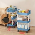 thumbnail image 4 of CVLNCYCLING Shower Caddy Shower Organizer Bathroom Shower Shelves,Corner Shower Caddy,3-Tier Rolling Storage Cart with Wheels for Bathroom,Kitchen,Countertop, 4 of 9