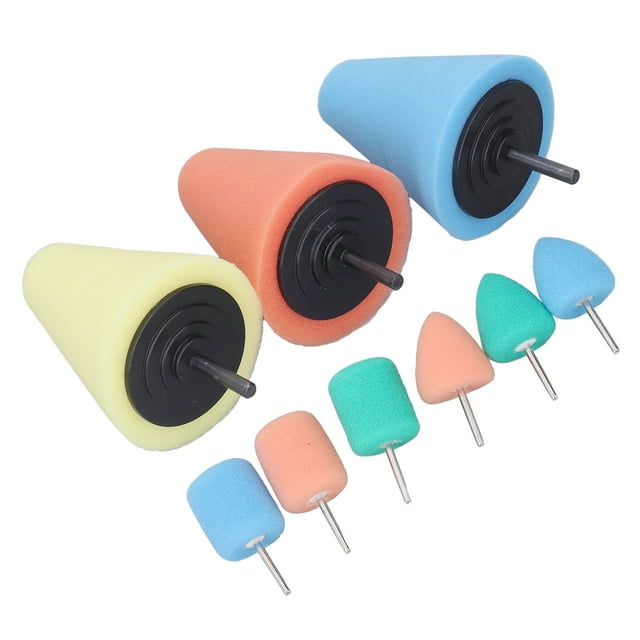 Cono de pulido, completo un vástago de 3 mm de 3 mm ráspidamme procesa la bola de pulido 9 pianas para taladros eléctricos para el cubo de la rueda para automóviles automóviles