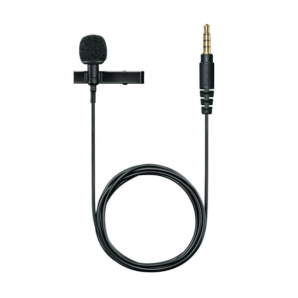 Shure MVL Lavalier Microphone for Smartphone or Tablet - Omnidirectional Condenser Lav Mic with RF Interference Protection, 1/8" (3.5mm) Connector, Windscreen, Tie-Clip, Mount and Carrying Pouch
