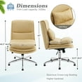thumbnail image 3 of Ktaxon Armless Office Chair Linen Fabric Study Chair Adjustable Swivel Vanity Chair with Ergonomic Backrests for Conference and Home Yellow, 3 of 10