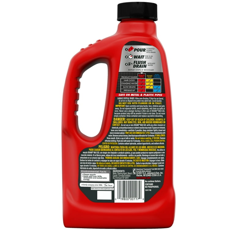 Drano Commercial Line 42 fl. oz. Max Gel Clog Remover (8-Pack) 694773 - The Home  Depot