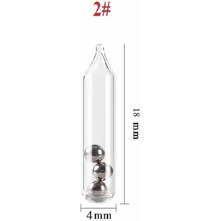UBSWF-(Pack of 50) Glass Rattle Worm Jig Fishing Lure Insert Tube Rattles Shake Attract Fly Tie Tying 3mm/4mm/5mm