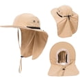 thumbnail image 5 of Clearance! Yigetop Bucket Hat Men Womens Mountaineering Fishing Camouflage Hood Rope Outdoor Shade Foldable Casual Bucket Hat Khaki, One Size, 5 of 6