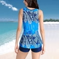 thumbnail image 5 of Baqcunre Women's Printed Split Plus Size Swimsuit with Bra Pads, 1 Pc One-Piece Swimwear Blue 2XL, 5 of 8