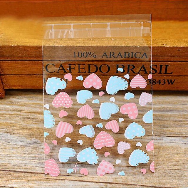Bolsa de Plástico para Regalo, Embalaje Transparente, Bolso con Decoración para Fiesta de Cumpleaños, Boda y Caramelo, 7 cm, 100 Unidades/Lote