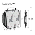 thumbnail image 5 of Insulated Square Lunch Bag with Side Mesh Pocket Fashion Lunch Box Reusable Lunch Tote 10.5" x9.5" x3.5" Grey Cute Donkeys Pattern, 5 of 6