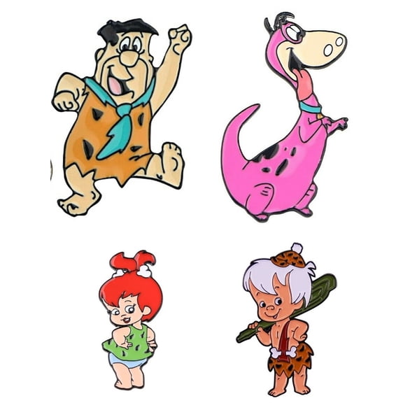 The Flintstones Characters Enamel Metal Pin Set of 4