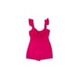 thumbnail image 4 of Bar III Womens Ruched-Front Flutter Romper, Magenta, 2, 4 of 4