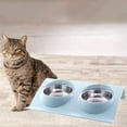 thumbnail image 6 of Homyl Tilted Raised Double Stainless Steel Food & Water Bowl Set, Silver (2 Pack), 6 of 8