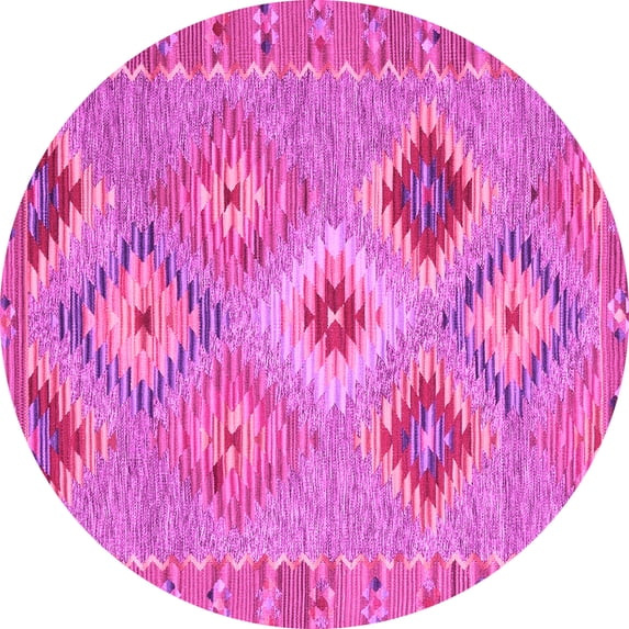 Ahgly Company Indoor Round Southwestern Pink Country Area Rugs, 7' Round