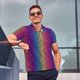 thumbnail image 4 of Fotbe Leopard Neon Rainbow Gradient Camiseta Polo de Golf para Hombre con Estampado – Camisa Deportiva Transpirable con Cuello Abotonado-XX-Large, 4 of 6