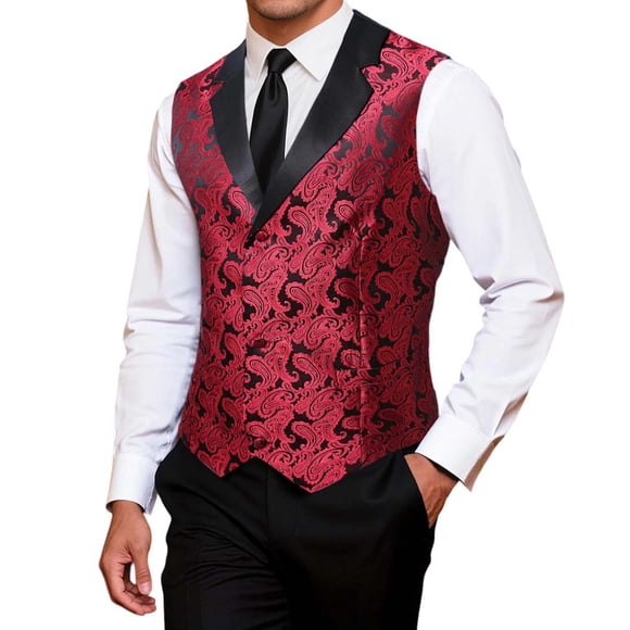 Men's Vest, Formal Waistcoat Sleeveless With V-Neck, Adjustable Fit For Wedding Suit And Business Attire