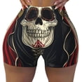 thumbnail image 2 of Salouo Gothic Skull With Roses Print Women's Athletic Shorts,Booty Shorts Biker Shorts High Waisted Elastic Workout Shorts for Yoga Gym Running Sports-Large, 2 of 8