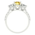 thumbnail image 4 of Clara Pucci 14K White Gold 1.97ct Yellow Three-Stone Ring for Women, 4 of 8