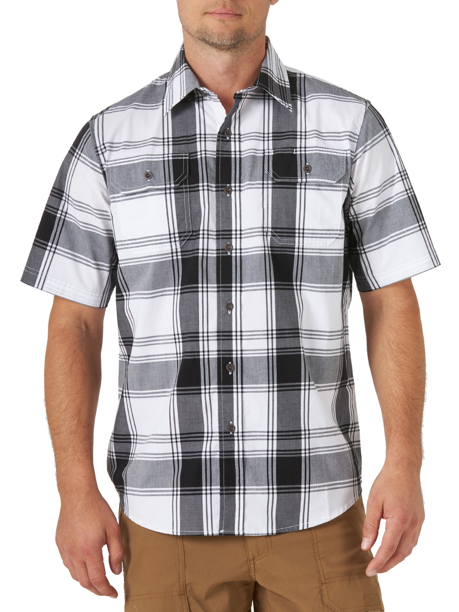 short sleeve plaid blouse