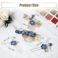 thumbnail image 7 of Unique Bargains 4 Pcs Rhinestone Hair Comb Hair Piece for Bride Wedding Flower Side Comb Headpiece Deep Blue, 7 of 7