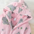 thumbnail image 5 of Tisuna Toddler Girls Boys Pajamas Dinosaur Print Long Sleeve Cute Ear Hooded Robe Warm Cute Autumn Winter Kids Robe Sleepwear Pink Size 4-5 Years, 5 of 8