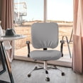 thumbnail image 3 of 2 fundas lavables y elásticas para silla de oficina, protector de asiento antipolvo para silla de ordenador. conjunto gris, 3 of 9
