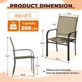 thumbnail image 3 of SOLAURA Patio Chairs Outdoor Textilene Dining Chairs Set of 4, Khaki, 3 of 7