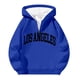 thumbnail image 3 of MHFRRA Sudadera con Capucha y Cremallera de Un Cuarto con Estampado de Letras, Suave y Cómoda, para Uso Informal, Sudadera Deportiva Ligera Azul, 3 of 3