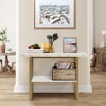 thumbnail image 2 of Mesa de Consola Costway Almacenamiento 2 Niveles Blanco y Dorado, 2 of 5
