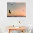 thumbnail image 2 of Orinice    Pastel Beach Wall Art Prints Seagull Palm Tree Poster Ocean Wave Canvas Painting For Bedroom Above Bed Decor Unframed 20x16in, 2 of 6