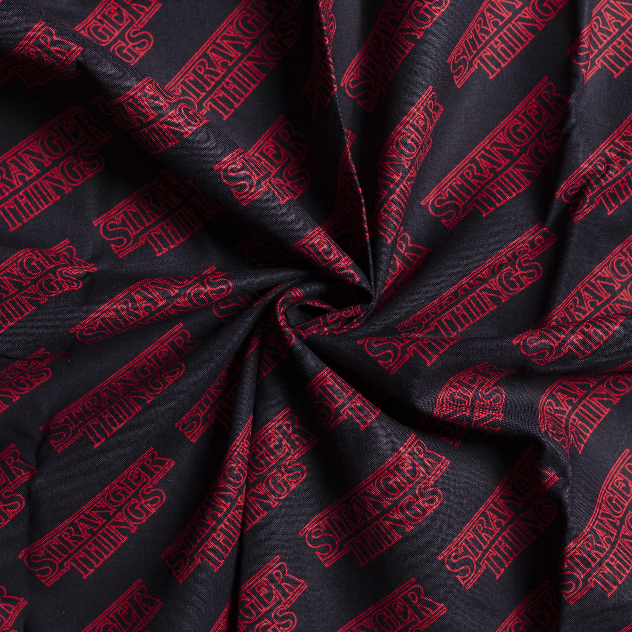 (2 pack) Stranger Things 1 Yard Logo AOP Black Fabric by the Quarter