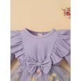 thumbnail image 5 of Bagilaanoe Newborn Baby Girls Romper Dress Long Sleeve Butterfly Flower Embroidery Bodysuit + Headband 3M 6M 12M 18M Infant Fall Patchwork A-line Dresses, 5 of 9