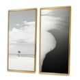 thumbnail image 3 of Designart "Black And White Simplicity Beach Photo VII" Coastal Beach Framed Wall Art Set Of 2 - Grey Beach Framed Canvas Set For Living Room Decor, 3 of 7