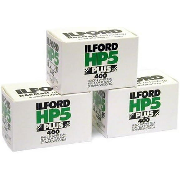 Ilford HP-5 Plus 400 35mm Black and White Professional Film, ISO 400, 24 Exposures, 3-Pack