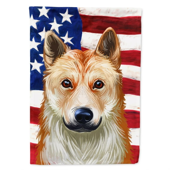 Korean Jindo American Flag Flag Canvas House Size