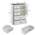 thumbnail image 6 of Farmhouse 5 Drawer Dresser for Bedroom, Tall Chest of Drawers, Chest of Drawers Organizer Storage,Wood Rustic Bedroom Dresser for Closet, Living Room, Hallway, White., 6 of 6