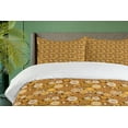 thumbnail image 4 of Ambesonne Yellow Brown Duvet Cover Set, Round Retro Daisies, Queen, Amber Dark Yellow, 4 of 6